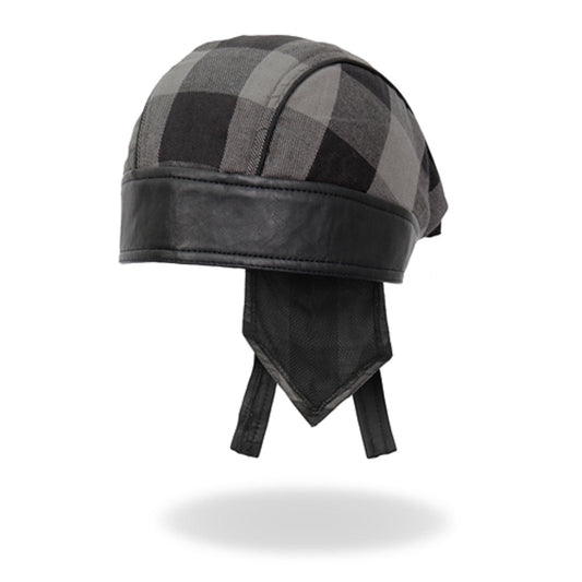 GRAY BUFFALO PLAID HEADWRAP - Officially Licensed Gray Buffalo Plaid Design Lightweight Biker Machine Washable Head Wrap