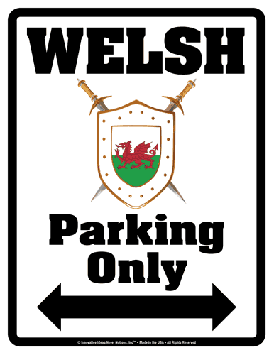 Parking Only Sign - WELSH - Laminated - Individual Package - 8.5" x 11"