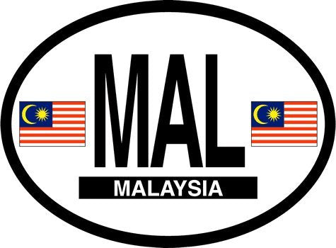 MALAYSIA FLAG, Waterproof UV Coated, Famous Reflective OVAL Sticker DECAL , 3.5" x 4.75"